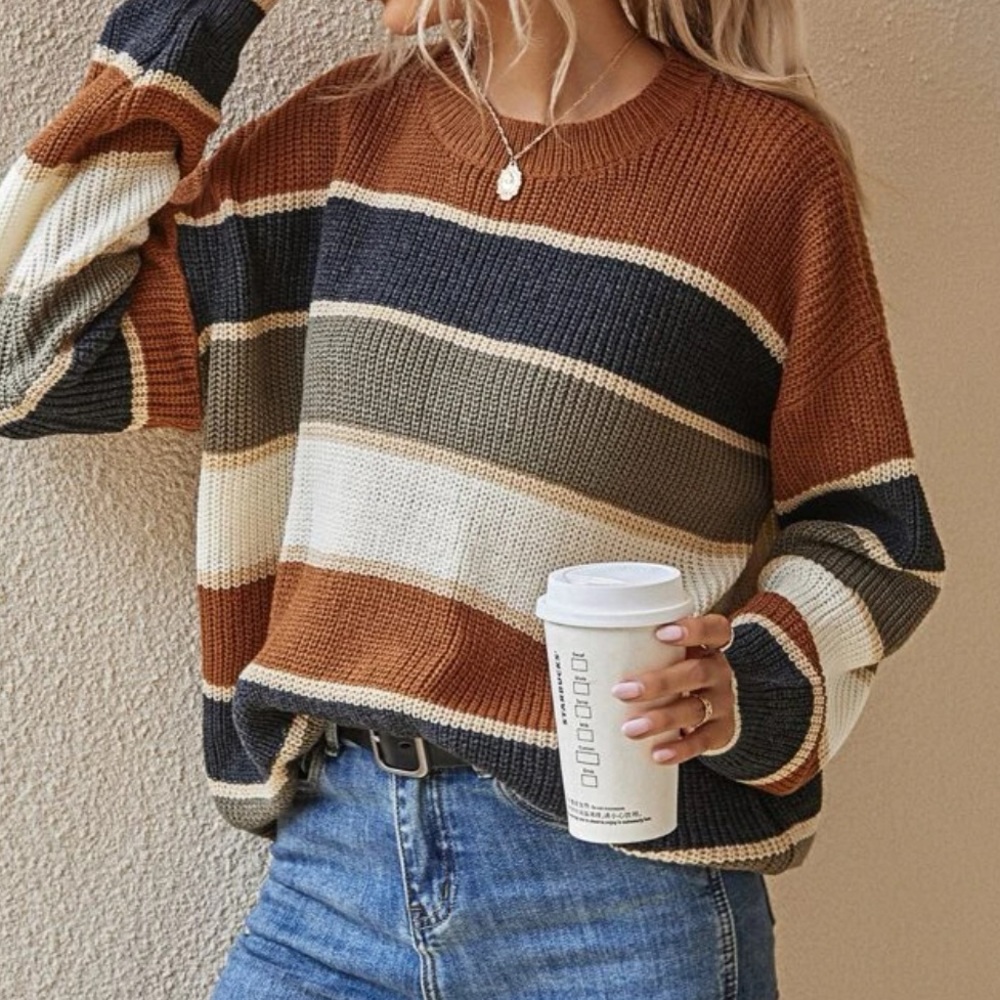 Boho striped sweater
